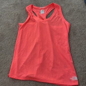 the north face razor back vapor wick tank top size large coral bright color